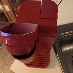 Red Keurig  with coffee pod carousel