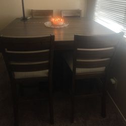 Solid Wood Dining Table + 6 Chairs & Extension 