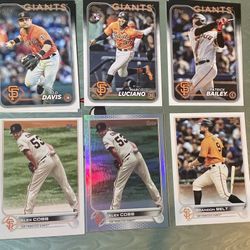 San Francisco Giants Baseball Cards 6 Card Lot