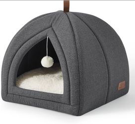 Bedsure 2in1 Cat Beds for Indoor Cats Cave for Kitten with Washable Pillow
17.3in, Cat House Enclosed, Covered Cat Tent, Foldable Hideaway, Fluffy Bal