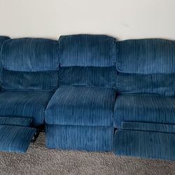 Blue Reclining Couch 