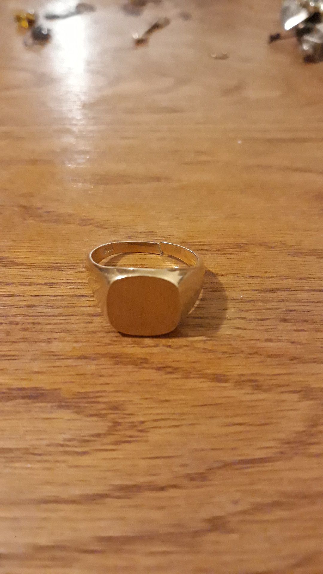 Gold mens ring and a resized broken ring