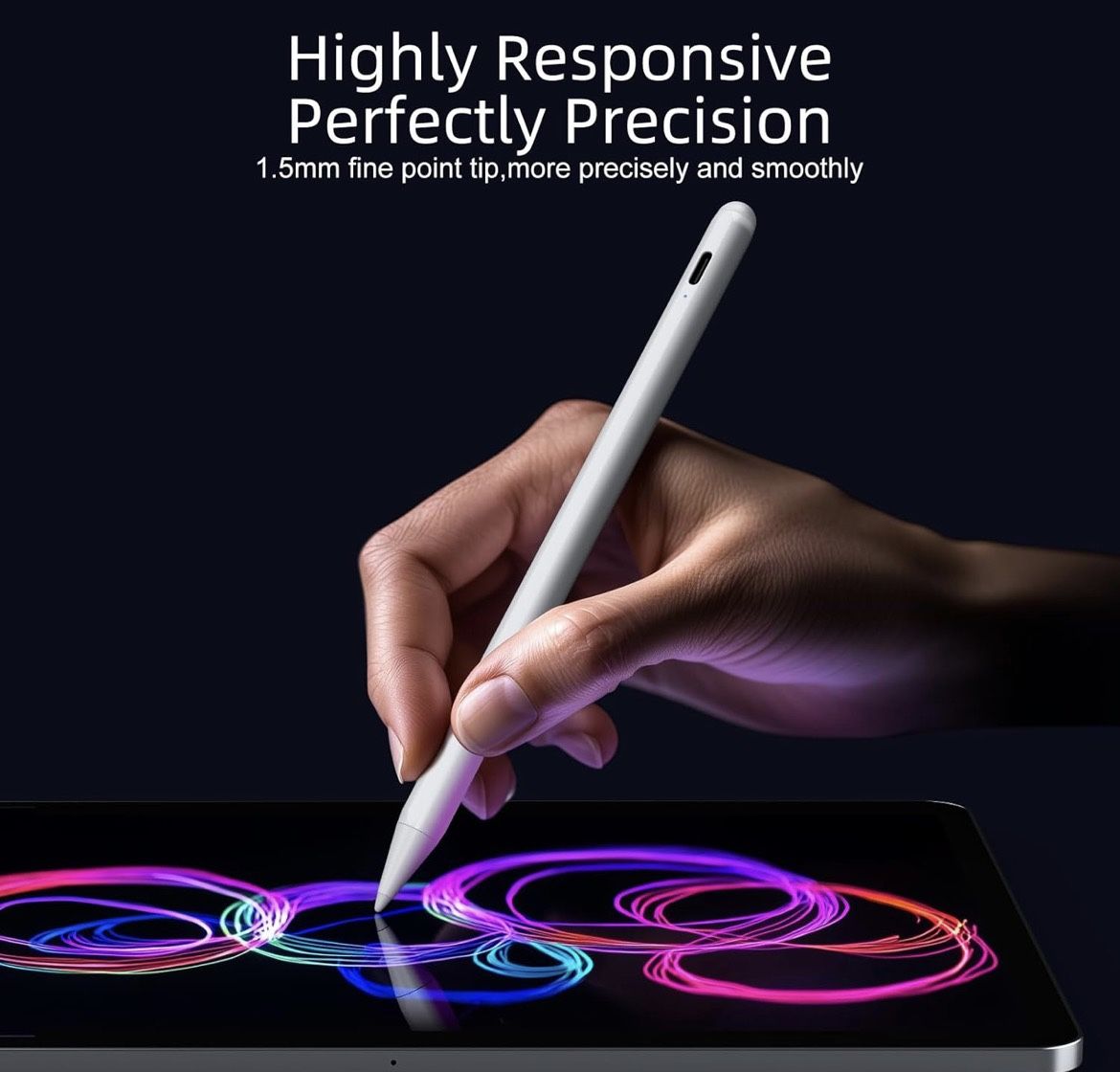 🆕 In 📦 Stylus Pen for iPad6th-11th Generation-2X Fast Charge Active Pencil Compatible with2018-2025 Apple iPad Pro