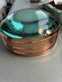 Beautiful Large Magnifying Glass With Copper Ring