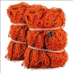 Orange Soccer Goal Net 24' x 8' Weatherproof & Heavy Duty 2-Pack