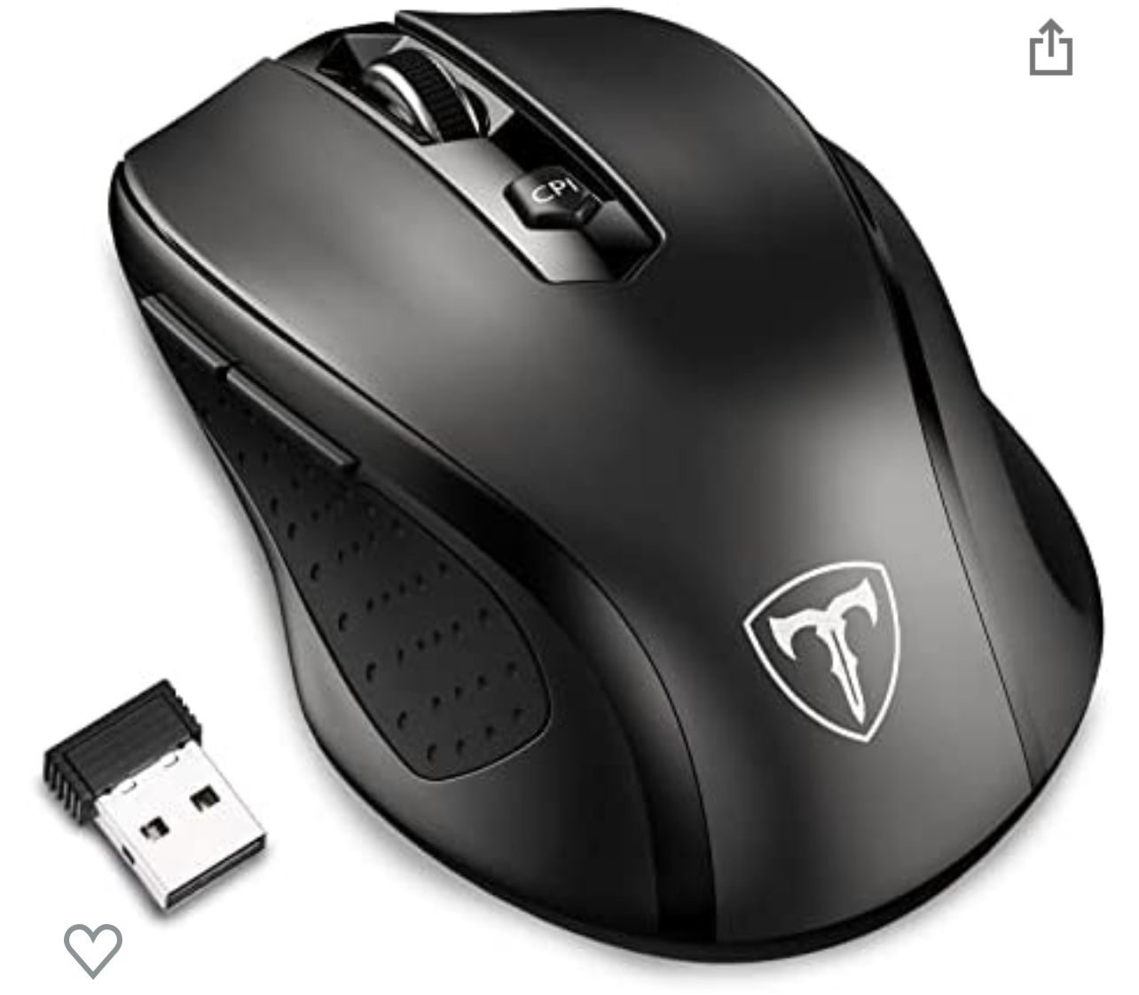 Two  Wireless Mouse for Laptop,WEEMSBOX 2.4G Computer Mouse Ergonomic Mouse with USB Receiver, Finger Rest, 5 Adjustable DPI Levels, 2400DPI USB Mice 