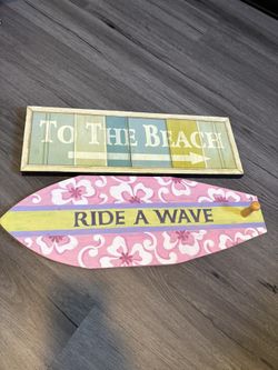 2 Wood Beach Decor Signs