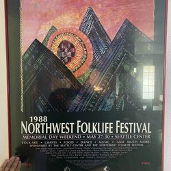 PNW Seattle Art - 1988 Folklife Poster