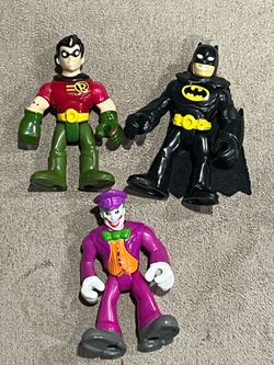 Imaginext Batman & Robin & Joker Action Figures Lot of 3