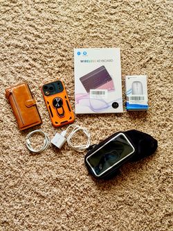 Bluetooth keyboard mouse apple iPhone wallet case charger jogging case