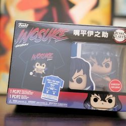 Funko Pop & T-Shirt Demon Slayer Inosuke Hashibira GameStop Exclusive M Tee 