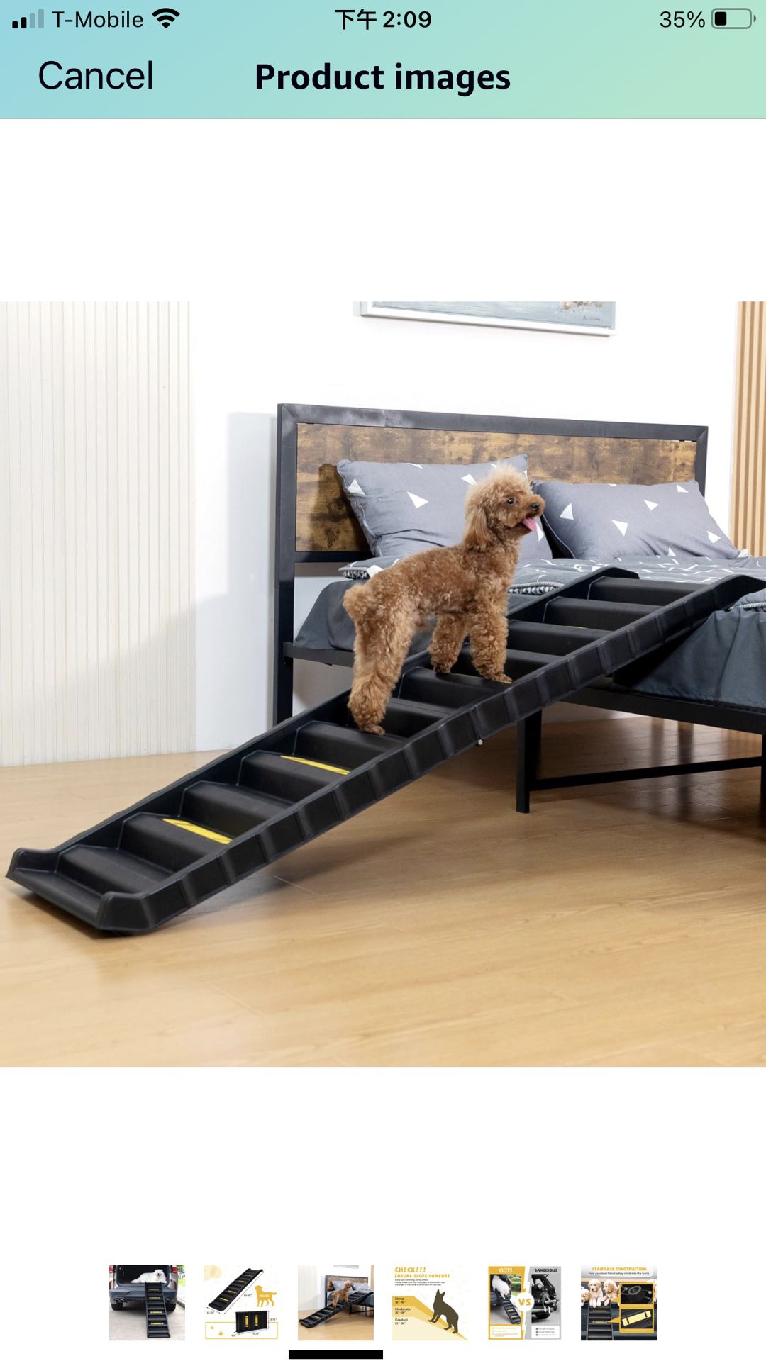 Portable Dog Car Ramps 61" L Folding High Traction Pet Stairs for Vehicles,SUV/Truck,Lightweight Ladder Ramp for Dogs Old Cats to High Bed,Couch-Easy 