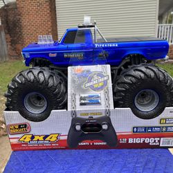 New Bright (1:10) Bigfoot Battery Remote Control Blue Monster Truck with Lights, Sounds