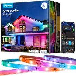 Outdoor LED Strip Lights, 98.4ft Smart Outdoor Lights Work with Alexa and Google Assistant, App Control, IP65 Waterproof, RGBIC Lights for Patio, Eave