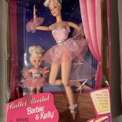 1997 Barbie & Kelly GIFT SET Ballet Recital & bonus ballet book