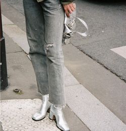 Silver Ankle Boots