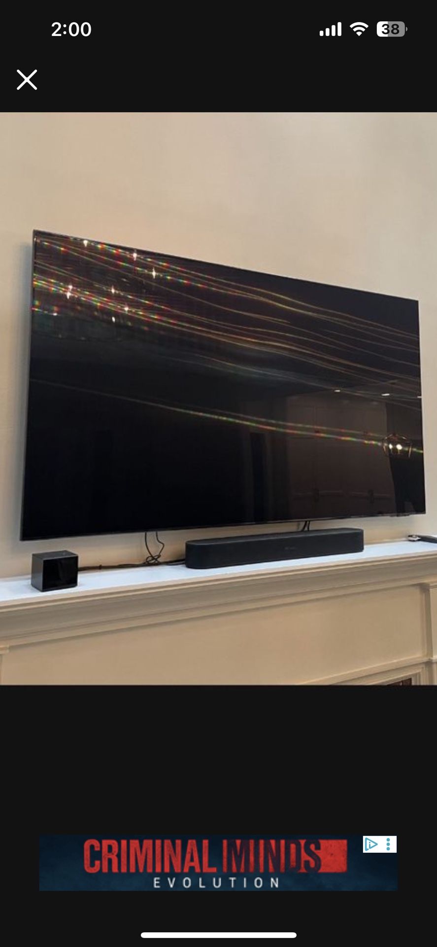 65” Samsung Mini LED TV 120hz