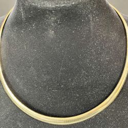 Heavy 14KT Yellow Gold Italy Omega Chain Necklace 16”