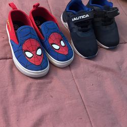 Toddler shoes New Balance (size9) Spiderman(size 9) Nautica (Size 9)
