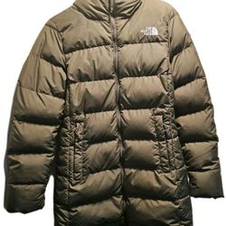 The North Face Women's Medium Gotham 550 Hooded Parka Puffer Jacket Coat Taupe Green