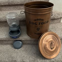 Extra Large Metal Decorative Pet Food Can And Small Pet Food Feeder