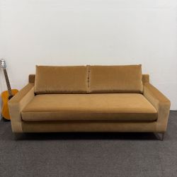 $1.050 · Unboxed: 🟡 Marigold Sloan Fabric 2-Seat Sofa (Brand New) - Performance Velvet, Brass Legs - Deliver 