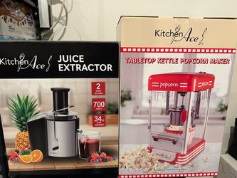 Brand new Kitchen ace popcorn maker and juice extractor