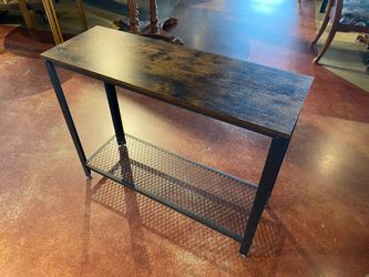 Rustic Wood with Metal Lower Shelf Console Table