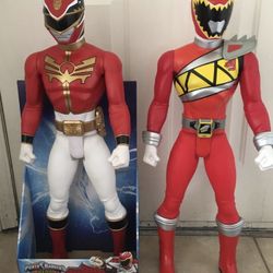 Lot 2 BIG RED POWER RANGERS DINO SUPER CHARGE MEGA FORCE ACTION FIGURE 31"  ‼️ Tons Of VINTAGE & RaRE Items & TOYs Here ...