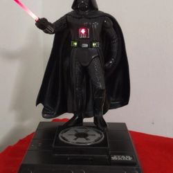 Star Wars Darth Vader Bank Moves Talking Light up Bank Vintage 1996 Collectible