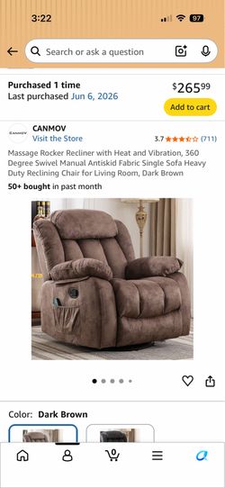 BRAND NEW Swivel Rocker, recliner with massage and heat!