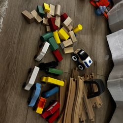 Ikea blocks and train set