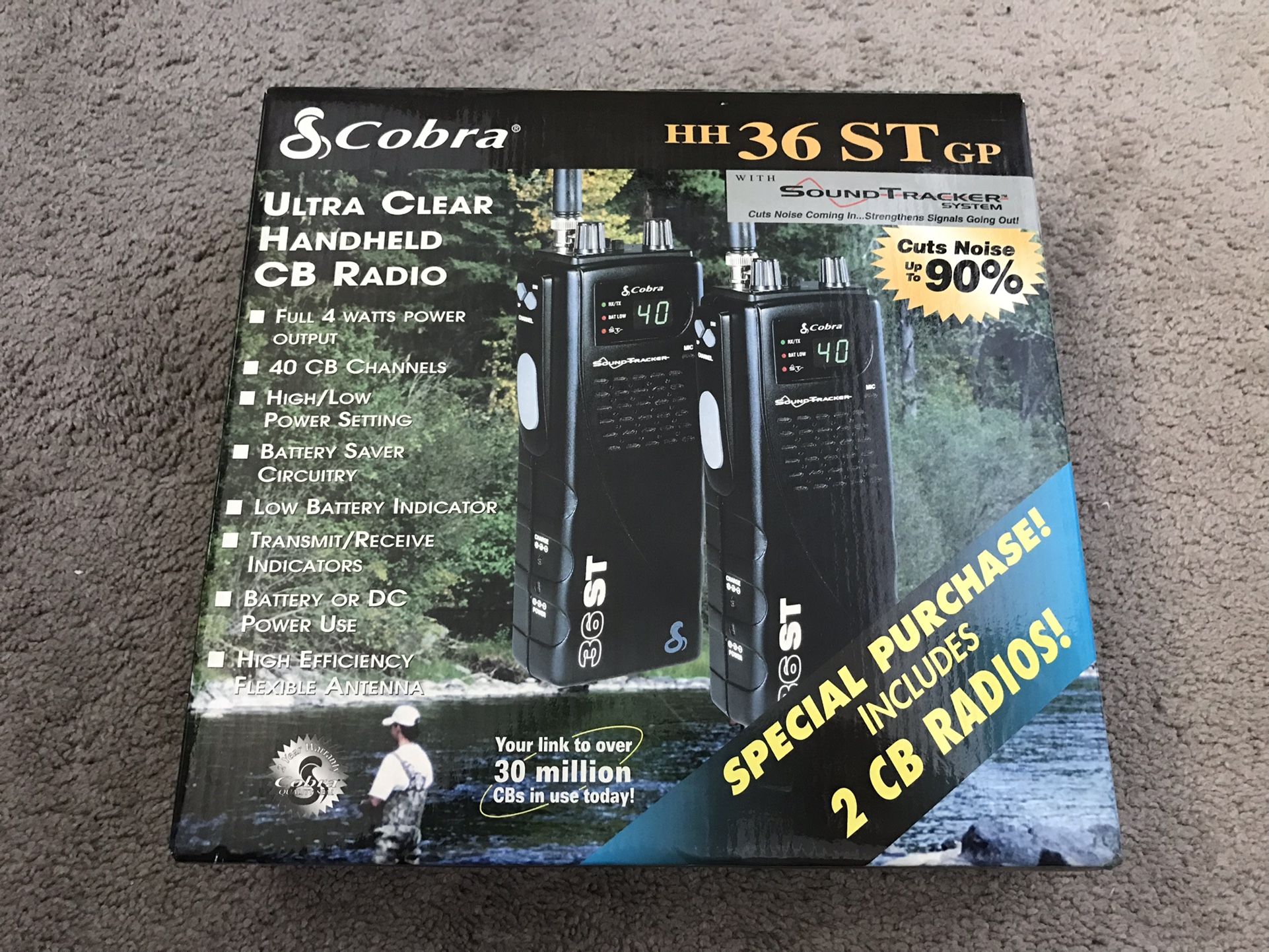 2x Cobra Ultra Clear Handheld CB Radios (model HH 36 ST GP)