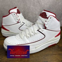 Air Jordan 2 Retro Chicago Home Size 10 385475-102 White Red Men’s Shoes OG Rare