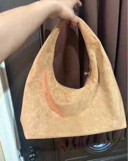 Tan Suede Hobo Shoulder Bag