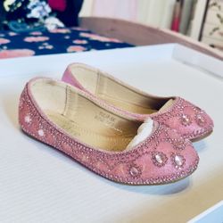 Pink Metallic Toddler Flats