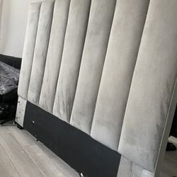 Suede Queen Bed