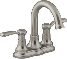 NEW - KOHLER Ludington Centerset Bathroom Sink Faucet Brushed Nickel - Retail $78
