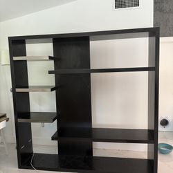 Dark Wood Entertainment Center TV Stand