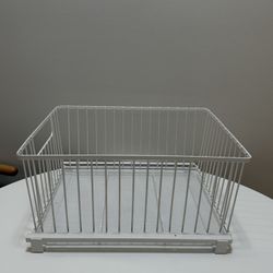 Under Cabinet Open Drawer Organization Sliding Storage White Metal Wire