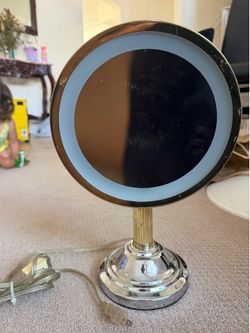 Mirror magnifier with light