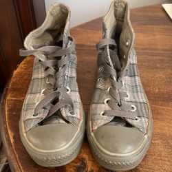 Grey Plaid Converse