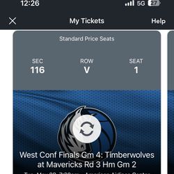 Mavericks tickets Section 116 Row V