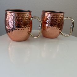 Set Of 2 Copper Mugs