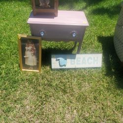 Child's Nightstand,  & Wall Art