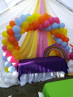 Party decorations.tables .chairs.balloons.tents.heaters