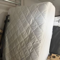 Queen Bedframe with Mattress , Box spring And 3” Gel Pad 