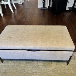 White Ottoman w/ storage