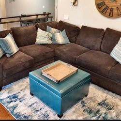 Living Spaces Sectional Couch Sofa