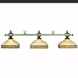 3 Lamp Pool Table Billiards Light  Dark Brown And Mosaic 